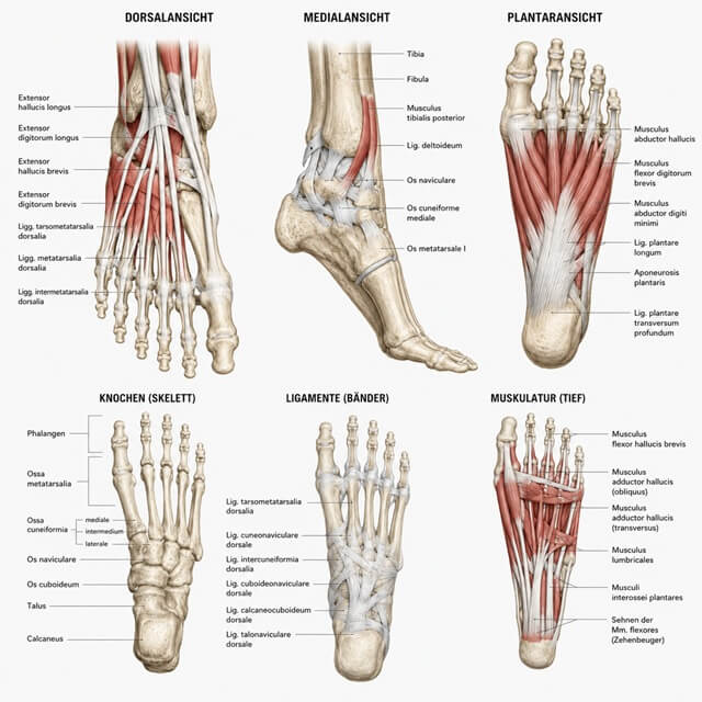 Anatomie des Fußes
