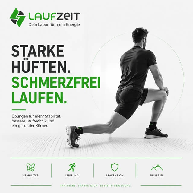 Läufer in Dehnung